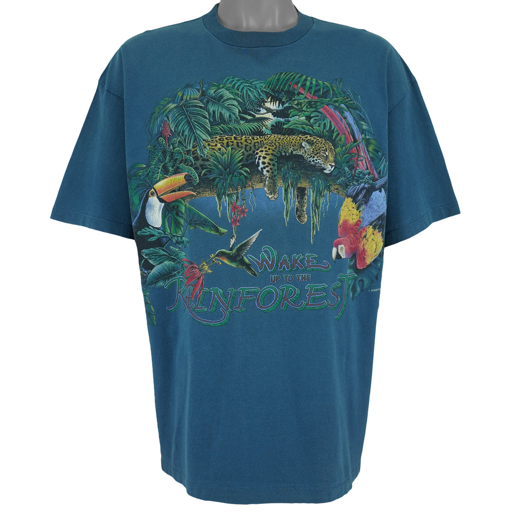 Vintage (Signal) - Wake Up To The Rainforest Habitat T-Shirt 1990s X-Large Vintage Retro