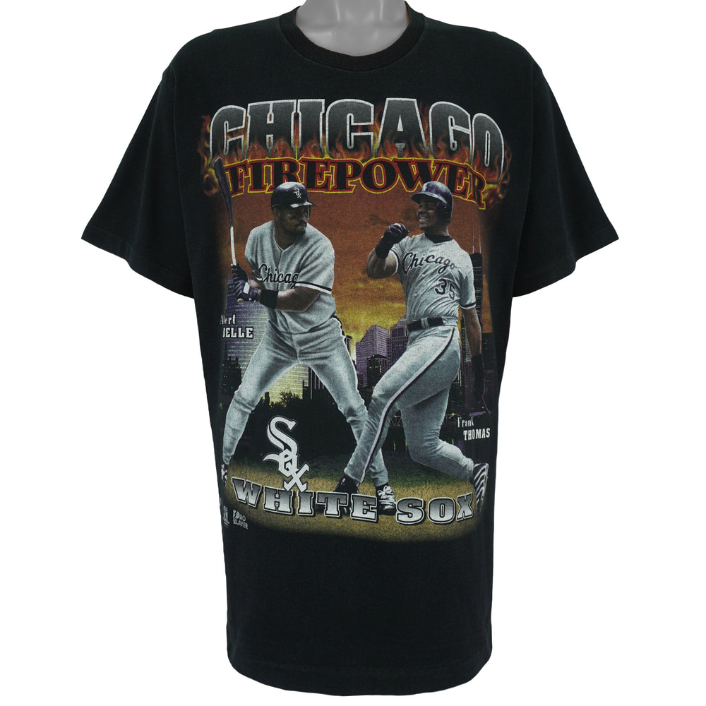 MLB (Pro Player) - White Sox, Frank Thomas And Albert Belle T-Shirt 1990s Large Vintage Retro Baseball