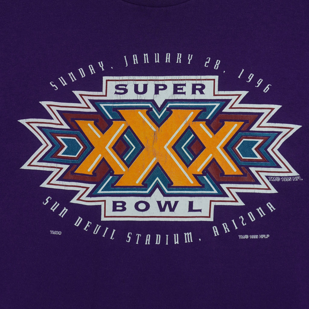 NFL - Purple Super Bowl XXX Sun Devil Stadium Arizona T-Shirt 1996 X-Large