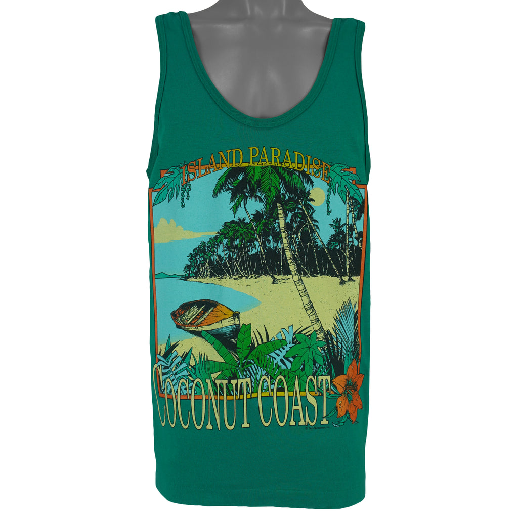 Vintage (Sun) - Coconut Coast Sleeveless Shirt 1980s Large Vintage Retro