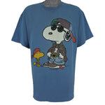 Vintage (Belton) - Blue Peanuts Snoopy & Woodstock USA T-Shirt 1990s X-Large