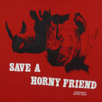 Vintage (Screen Stars) - Save a Horny Friend Rhino Animal Print T-Shirt 1990s X-Large Vintage Retro