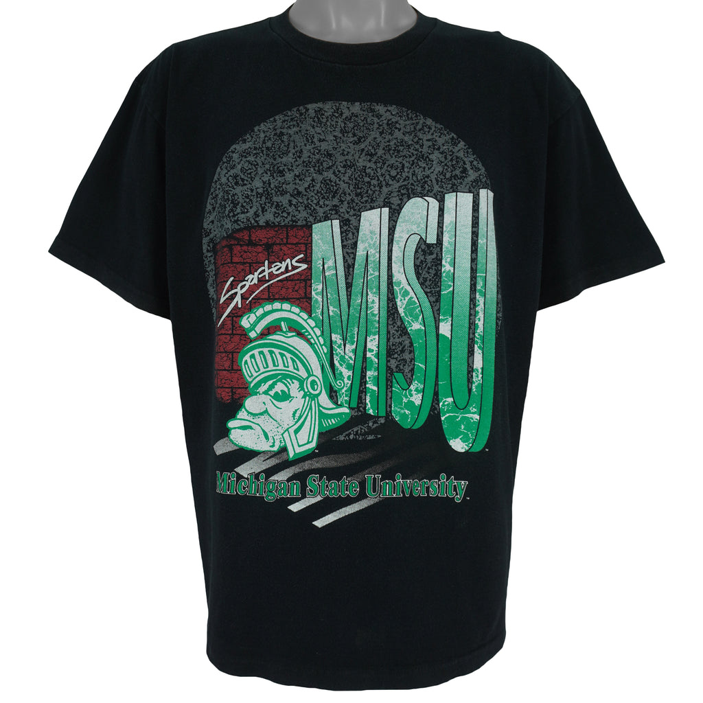 NCAA (Belton) - Michigan State Spartans, MSU Spell-Out T-Shirt 1990s X-Large Vintage Retro