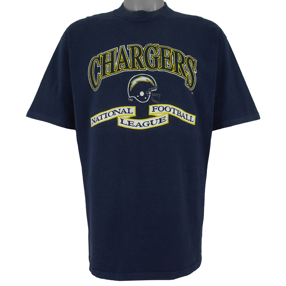 NFL (Logo Athletic) - San Diego Chargers Embroidered T-Shirt 1990s X-Large Vintage Retro Football