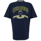 NFL (Logo Athletic) - San Diego Chargers Embroidered T-Shirt 1990s X-Large Vintage Retro Football