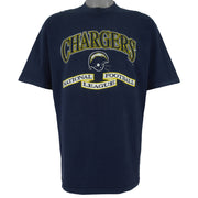 NFL (Logo Athletic) - San Diego Chargers Embroidered T-Shirt 1990s X-Large Vintage Retro Football