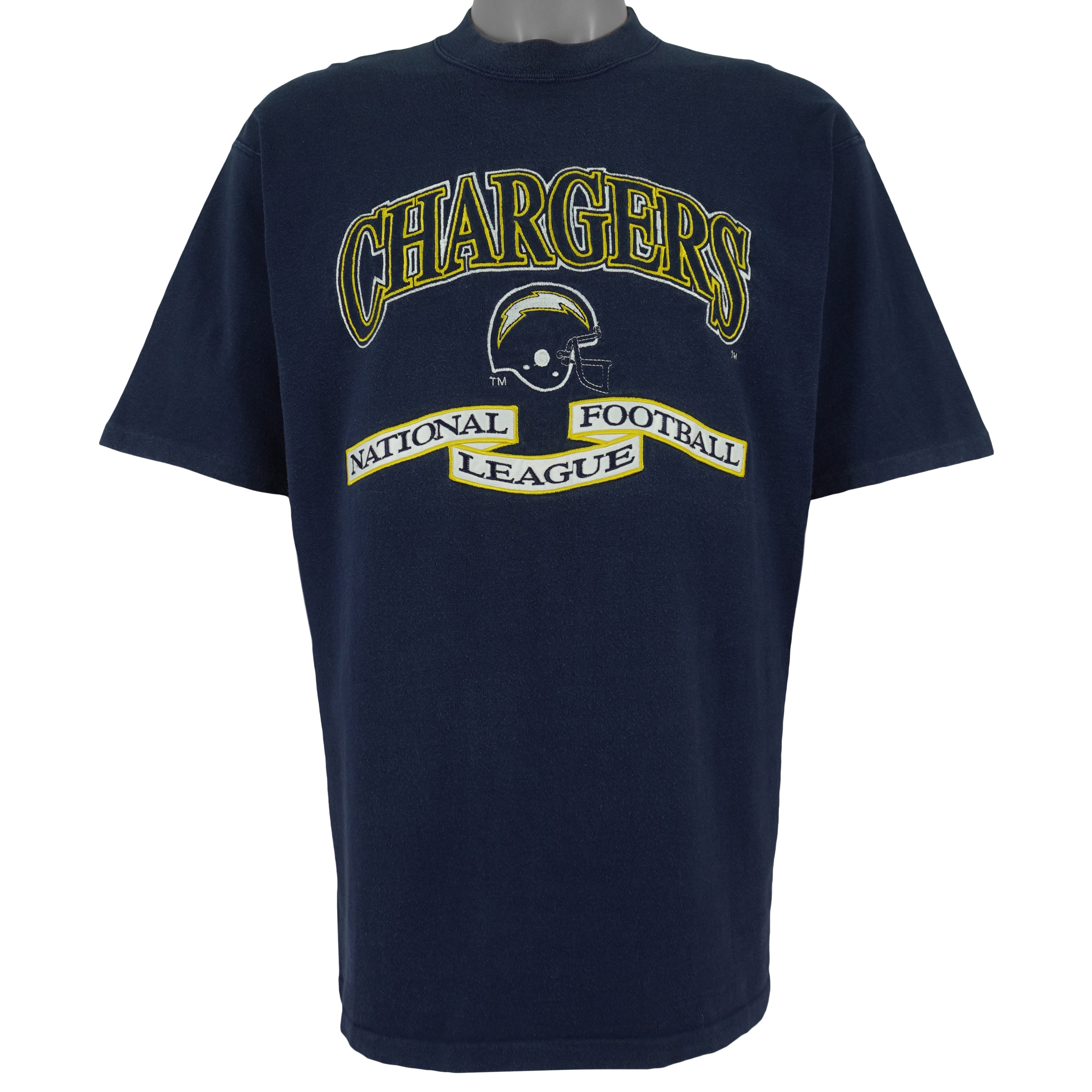NFL (Logo Athletic) - San Diego Chargers Embroidered T-Shirt 1990s X-Large Vintage Retro Football