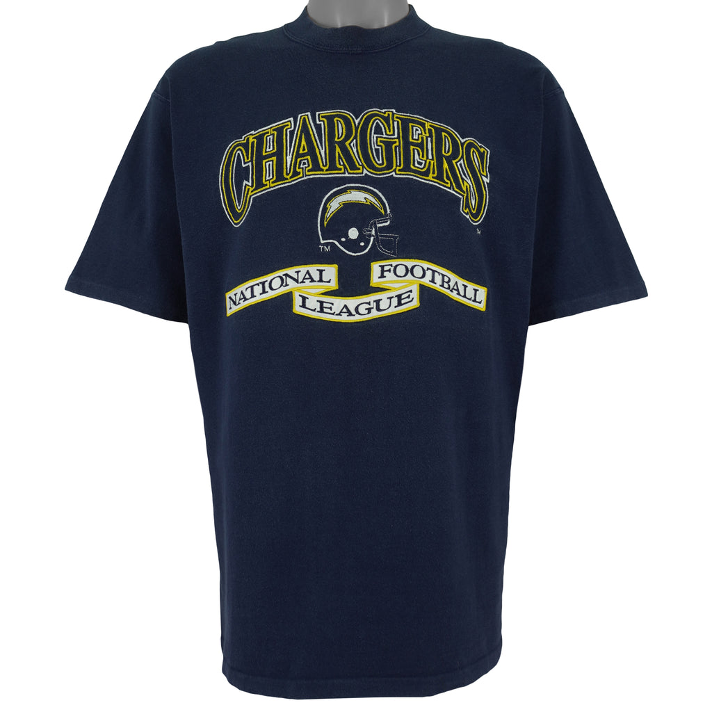 NFL (Logo Athletic) - San Diego Chargers Embroidered T-Shirt 1990s X-Large Vintage Retro Football