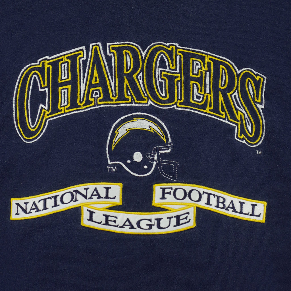 NFL (Logo Athletic) - San Diego Chargers Embroidered T-Shirt 1990s X-Large Vintage Retro Football