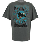 Starter - Grey San Jose Sharks Big Logo T-Shirt 1993 X-Large Vintage Retro Hockey