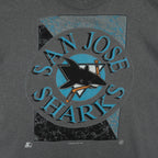 Starter - Grey San Jose Sharks Big Logo T-Shirt 1993 X-Large Vintage Retro Hockey