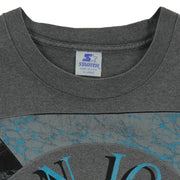 Starter - Grey San Jose Sharks Big Logo T-Shirt 1993 X-Large Vintage Retro Hockey