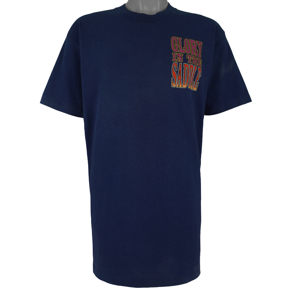 Vintage (Wrangler) - Glory in the Saddle, Misery in the Dirt T-Shirt 1996 Large Vintage Retro
