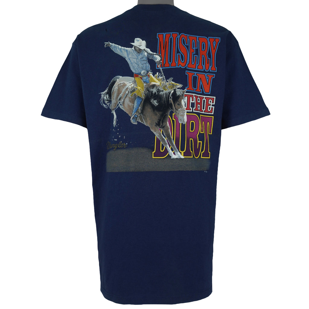 Vintage (Wrangler) - Glory in the Saddle, Misery in the Dirt T-Shirt 1996 Large Vintage Retro