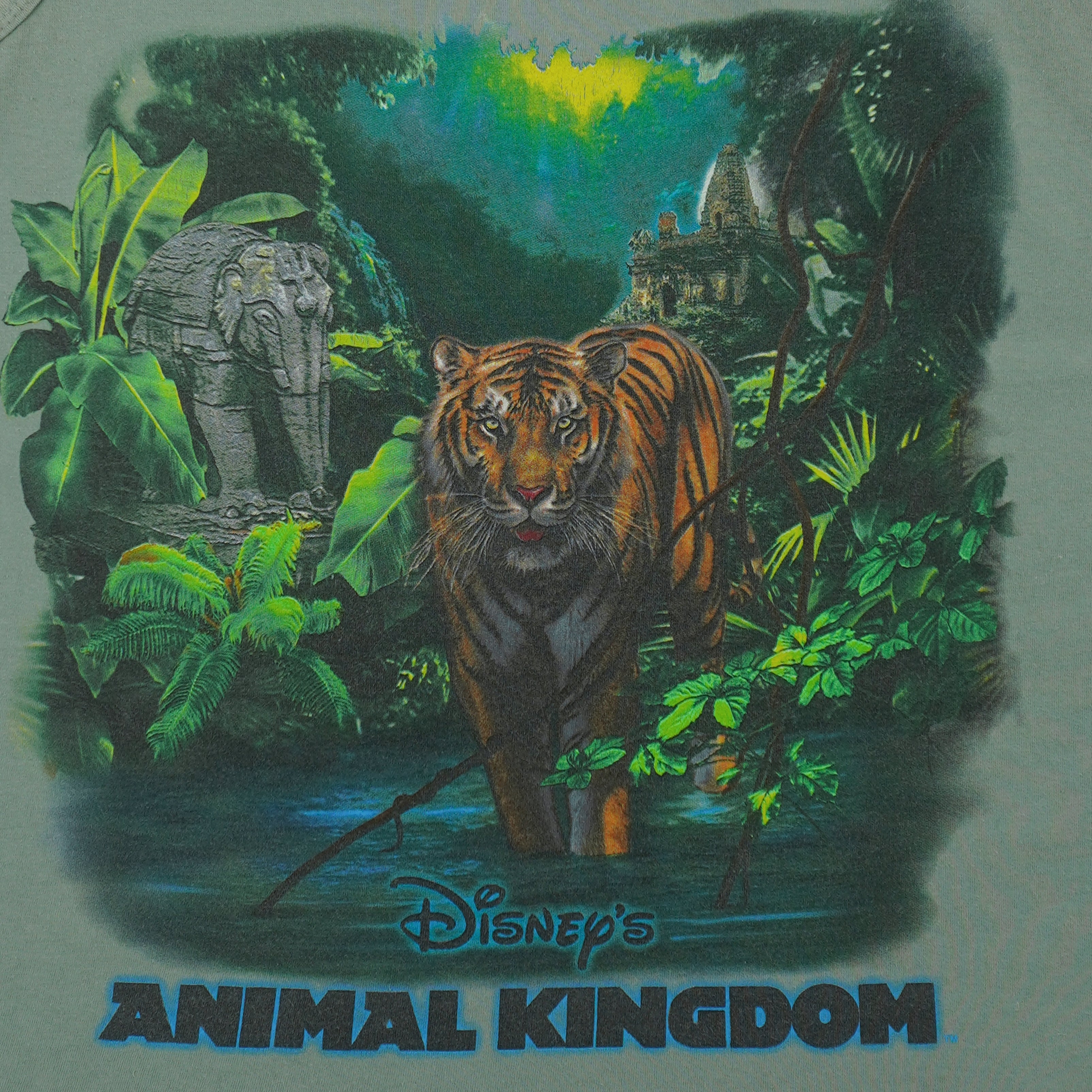 Disney - Animal Kingdom Sleeveless Shirt 1990s Large Vintage Retro