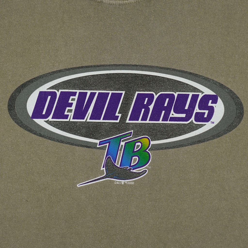 MLB (Dynasty) - Tampa Bay Devil Rays T-Shirt 2000 Large Vintage Retro Baseball