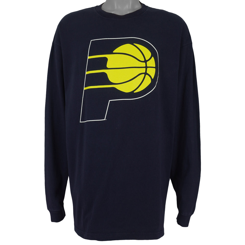 NBA (Majestic) - Indiana Pacers Long Sleeve Shirt 1990s X-Large Vintage Retro Basketball