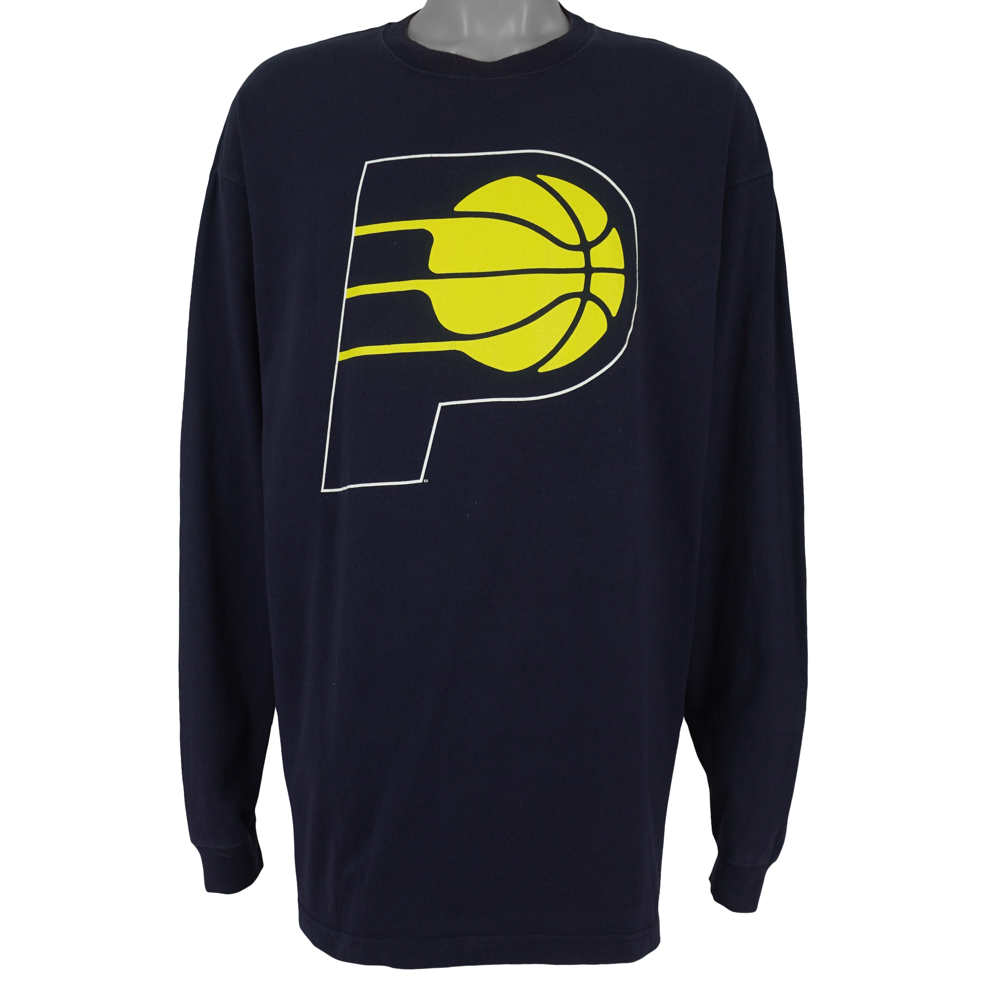 NBA (Majestic) - Indiana Pacers Long Sleeve Shirt 1990s X-Large Vintage Retro Basketball
