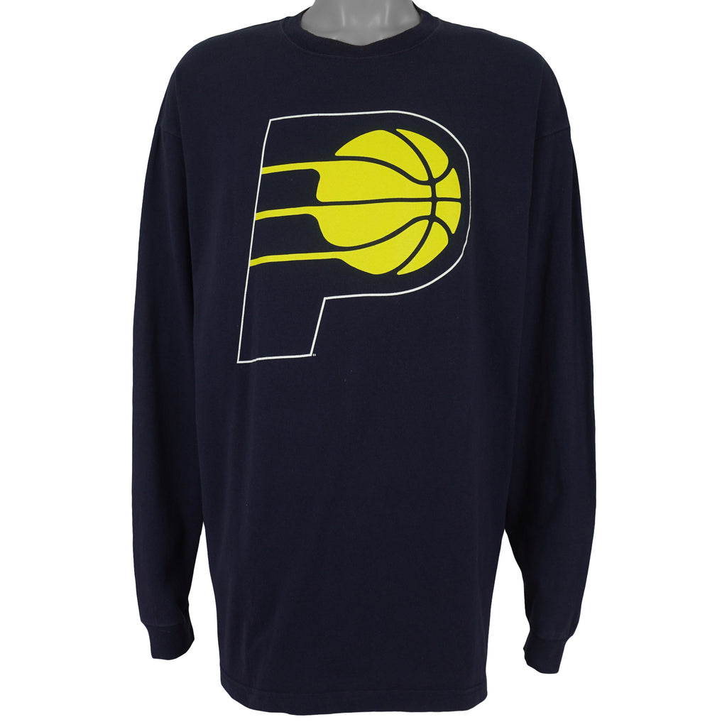 NBA (Majestic) - Indiana Pacers Long Sleeve Shirt 1990s X-Large Vintage Retro Basketball