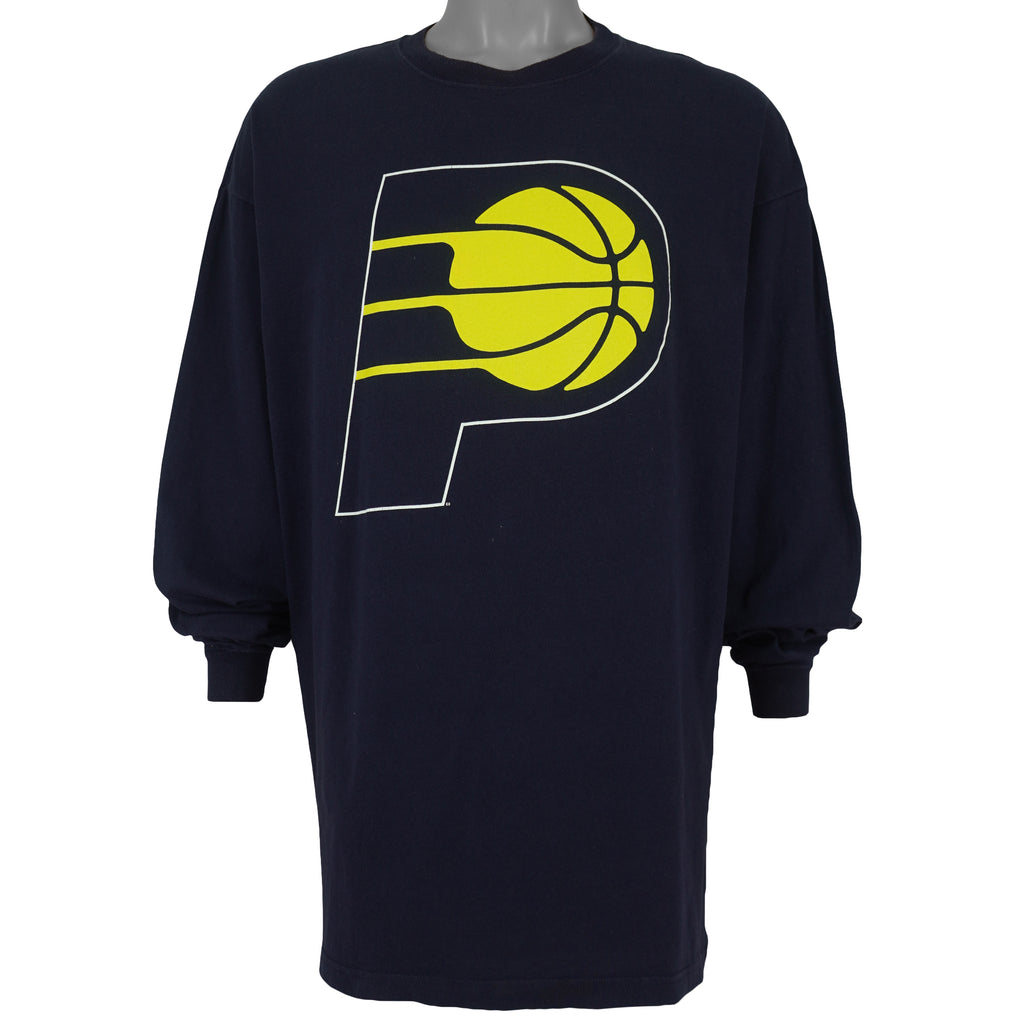 NBA (Majestic) - Indiana Pacers Long Sleeve Shirt 1990s X-Large Vintage Retro Basketball