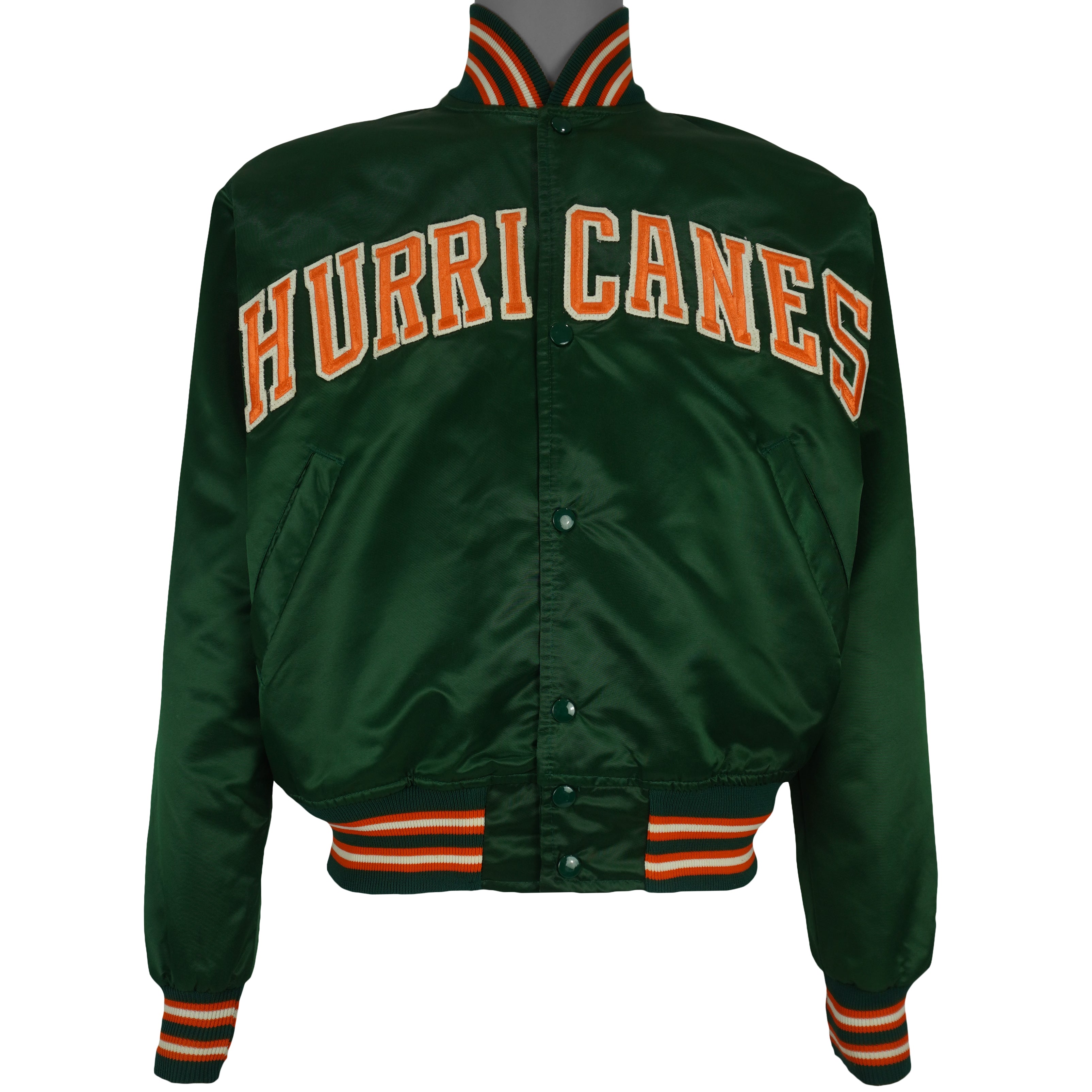 Starter - Miami Hurricanes Satin Jacket 1990s Medium Vintage Retro