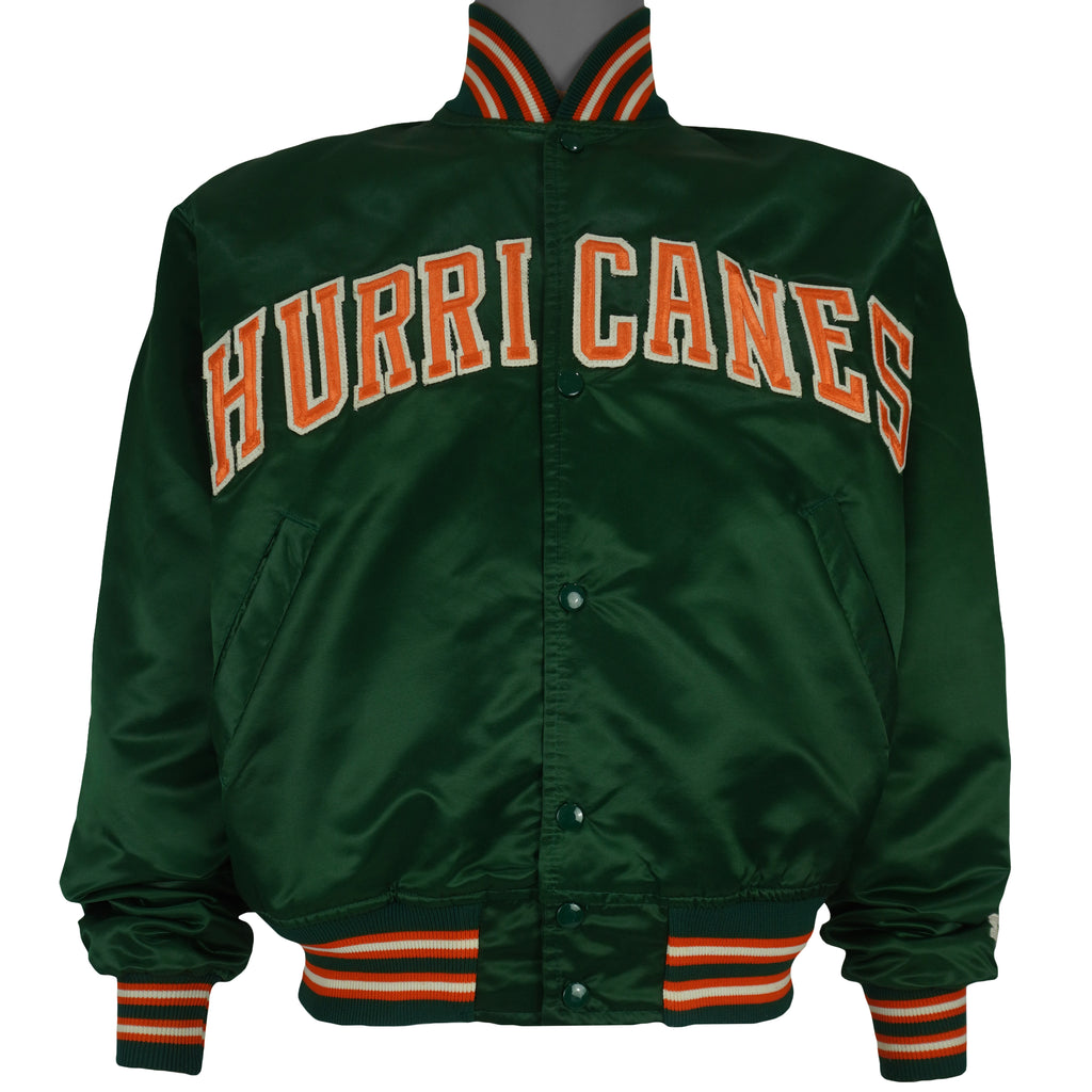 Starter - Miami Hurricanes Satin Jacket 1990s Medium Vintage Retro