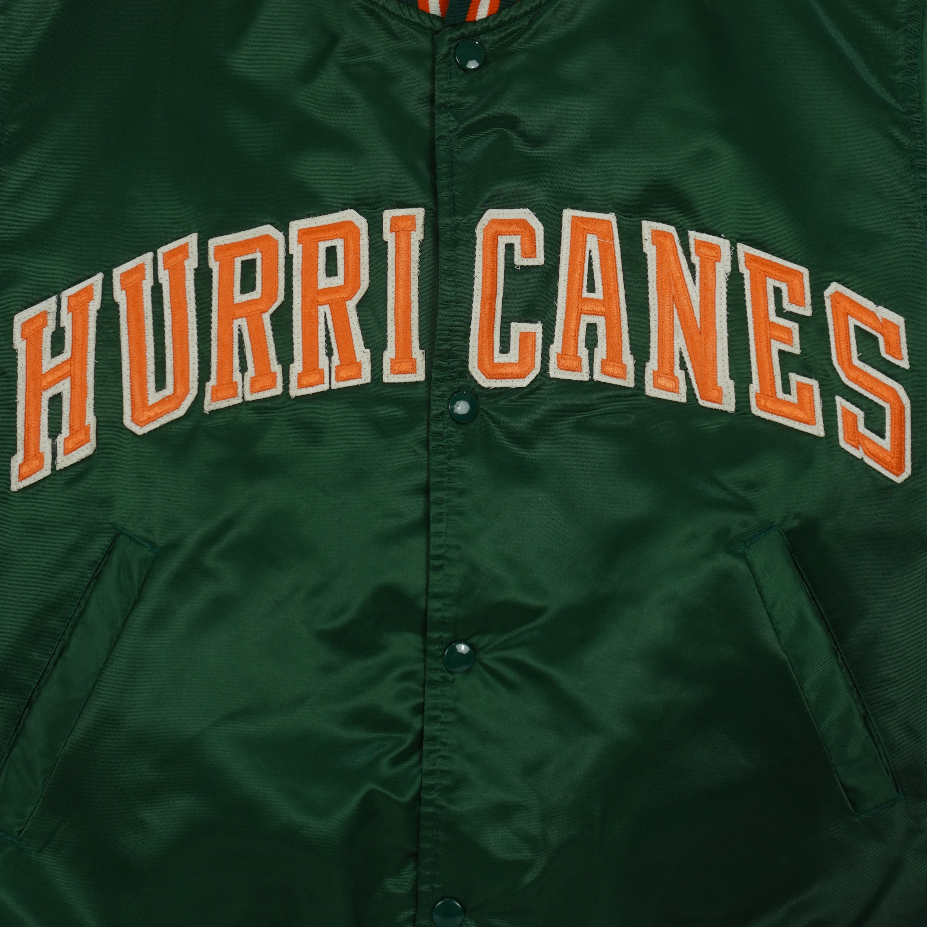 Starter - Miami Hurricanes Satin Jacket 1990s Medium Vintage Retro