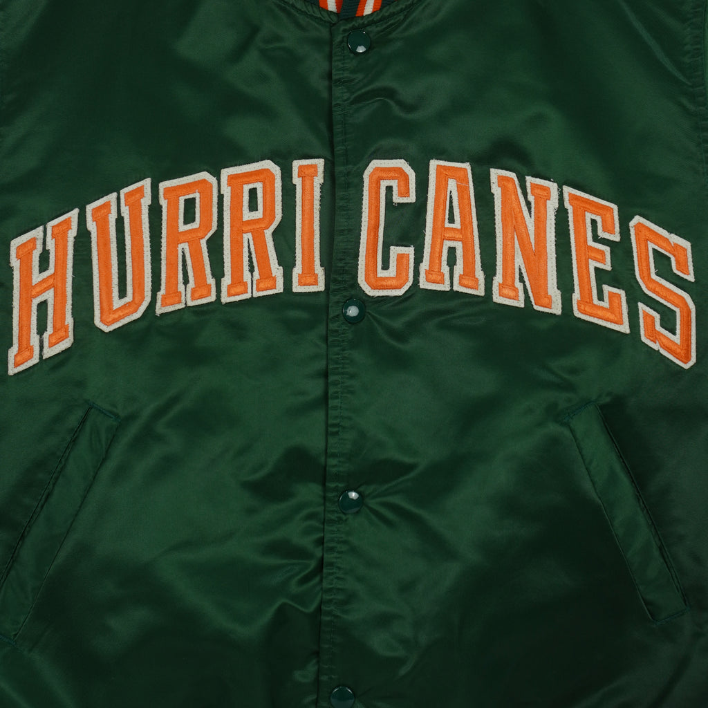 Starter - Miami Hurricanes Satin Jacket 1990s Medium Vintage Retro