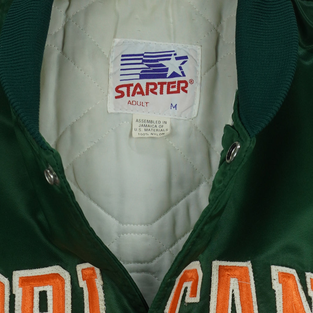 Starter - Miami Hurricanes Satin Jacket 1990s Medium Vintage Retro
