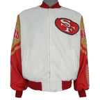 NFL (Chalk Line) - San Francisco 49ers, Gold Prospector Satin Jacket 1990s Large Vintage Retro Football