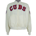 MLB (Swingster) - Off-White Chicago Cubs Satin Jacket 1990s X-Large Vintage Retro Baseball