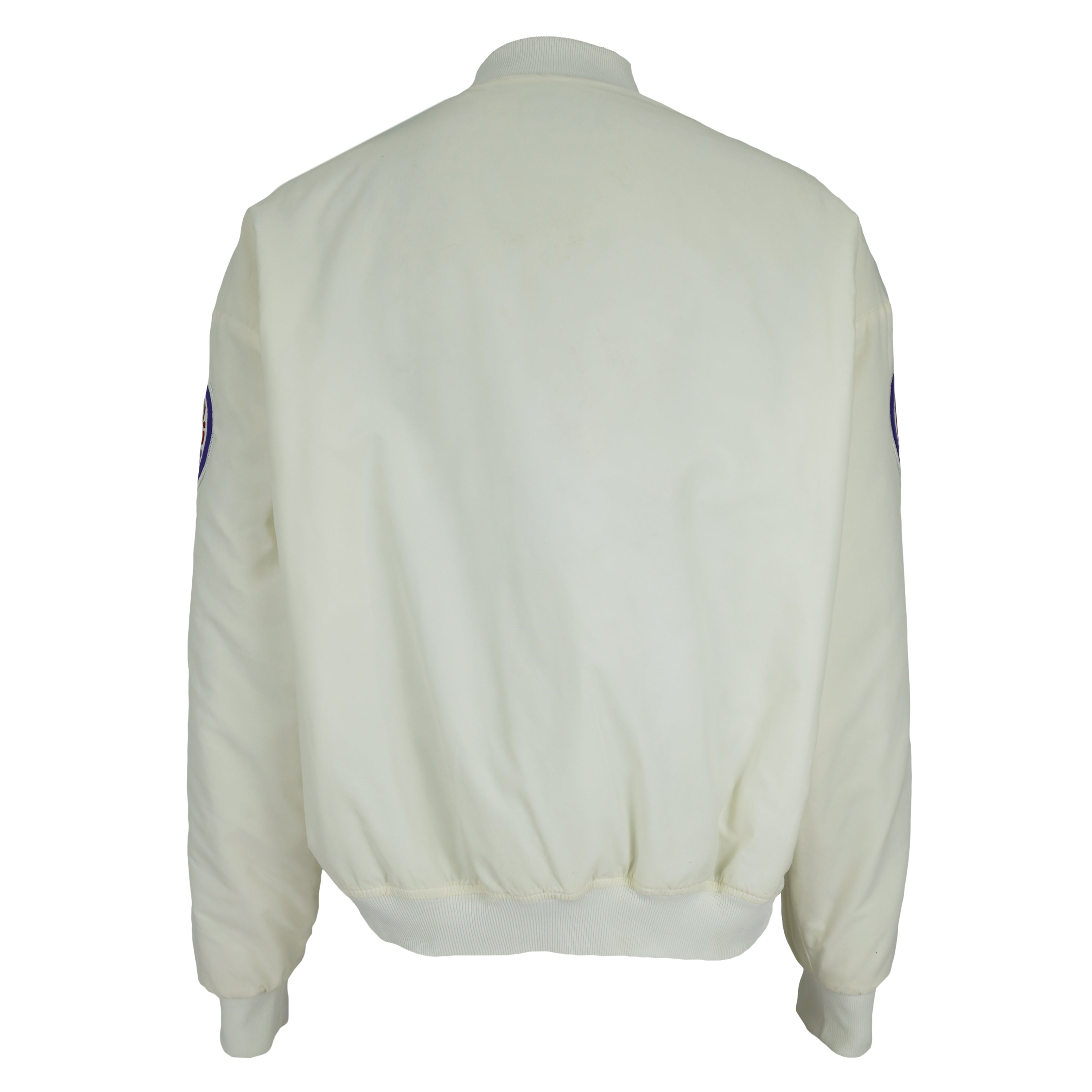 MLB (Swingster) - Off-White Chicago Cubs Satin Jacket 1990s X-Large Vintage Retro Baseball