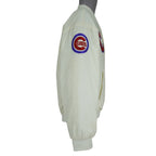 MLB (Swingster) - Off-White Chicago Cubs Satin Jacket 1990s X-Large Vintage Retro Baseball