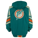 Starter - Miami Dolphins Zip-Up Hooded Jacket 1990s Large Vintage Retro Football