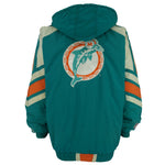 Starter - Miami Dolphins Zip-Up Hooded Jacket 1990s Large Vintage Retro Football