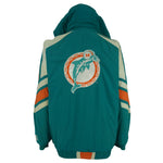 Starter - Miami Dolphins Zip-Up Hooded Jacket 1990s Large Vintage Retro Football