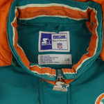 Starter - Miami Dolphins Zip-Up Hooded Jacket 1990s Large Vintage Retro Football