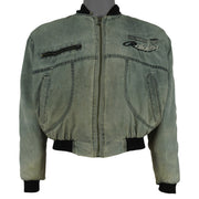 NFL - Los Angeles Raiders Distressed Bomber Jacket 1990s Small Vintage Retro Football