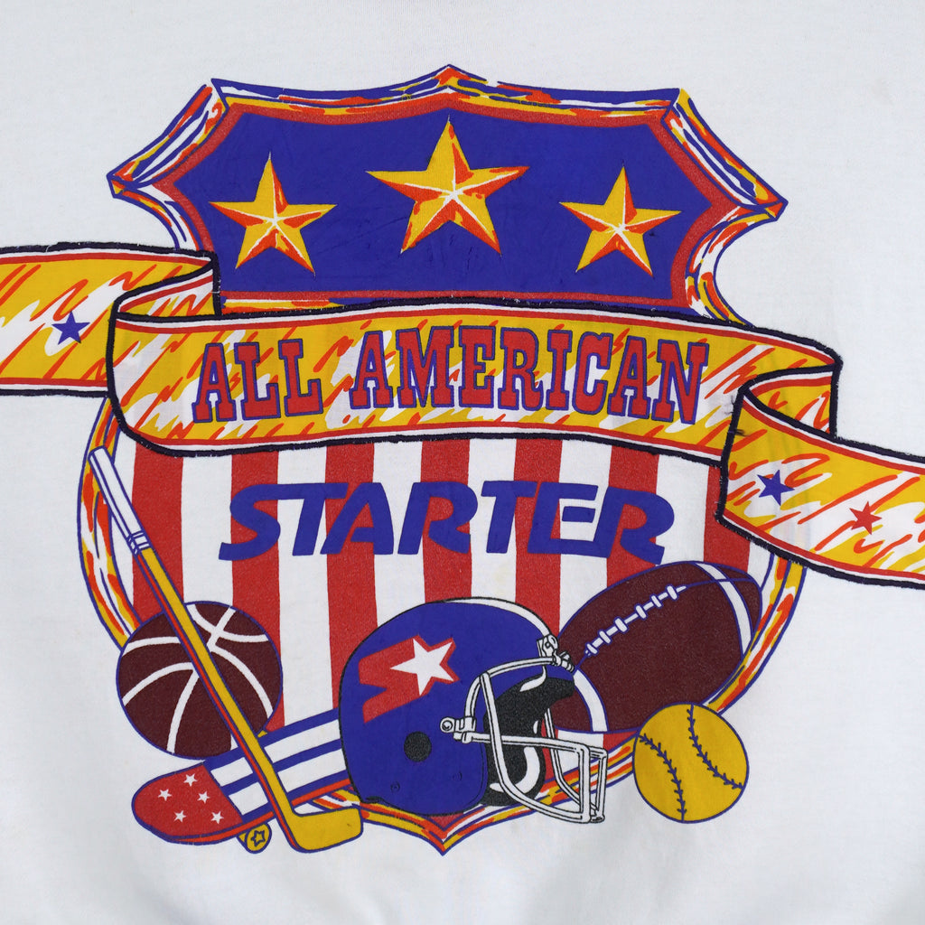 Starter - All American Crew Neck Sweatshirt 1990s Large Vintage Retro