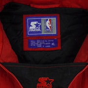 Vintage Starter - Chicago Bulls 1/4 Zip Puffer Jacket 1990s X-Large in black and white and red