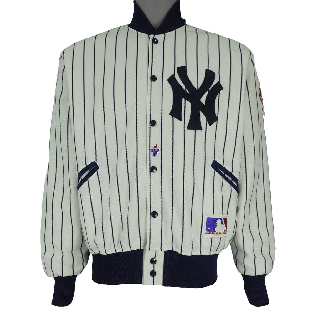 MLB (Felco) - New York Yankees Pinstripe Jacket 1990s Large Vintage Retro Baseball