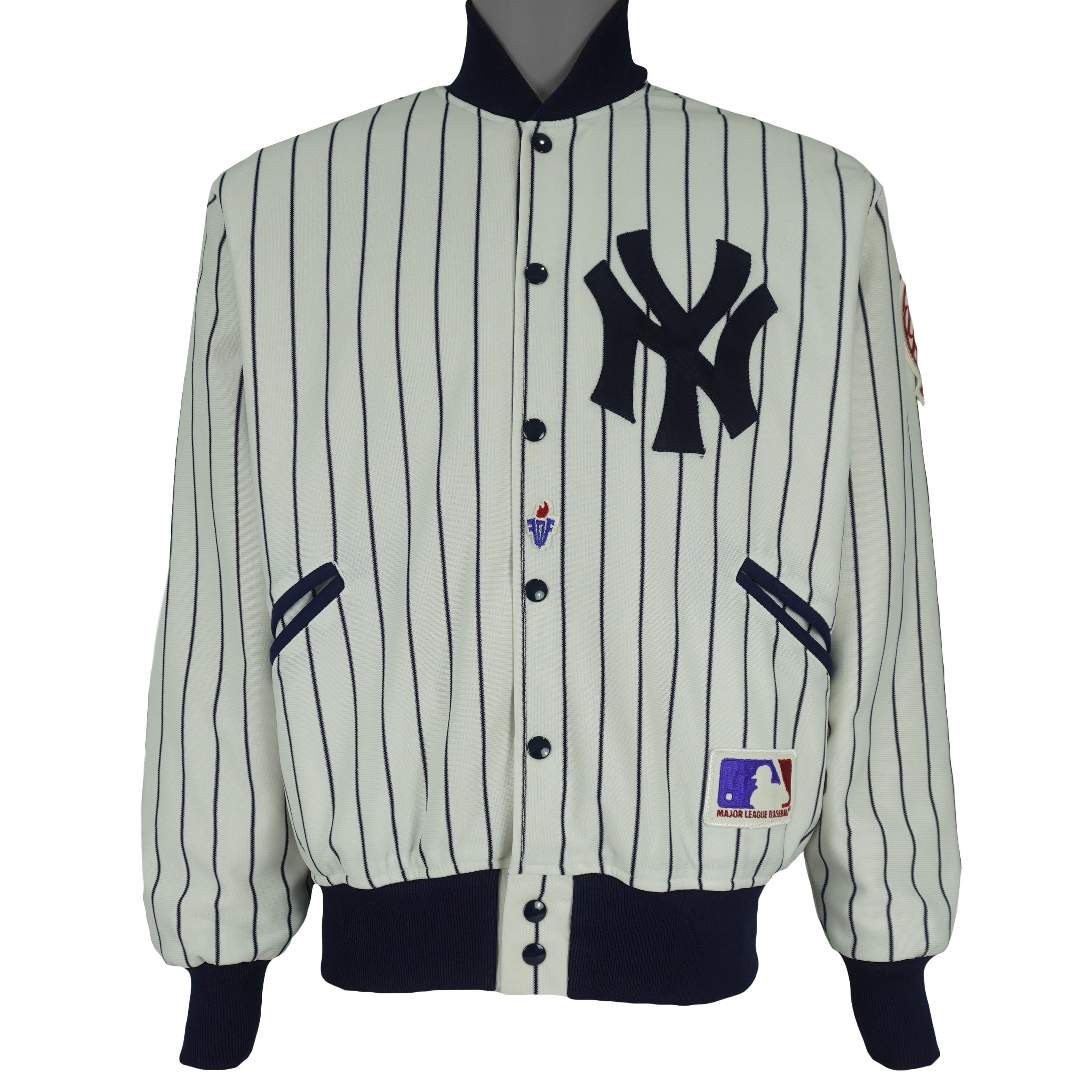 MLB (Felco) - New York Yankees Pinstripe Jacket 1990s Large Vintage Retro Baseball