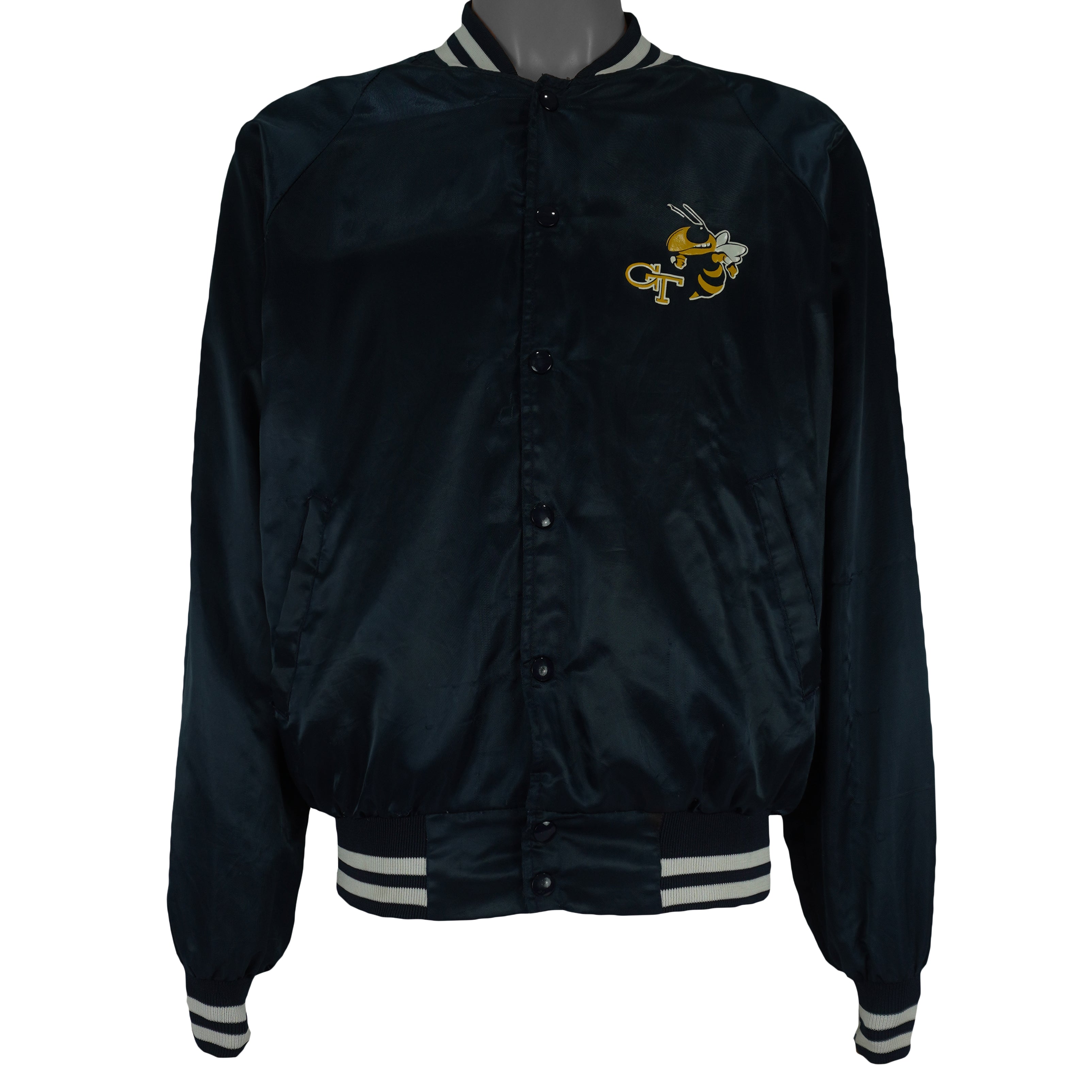 NCAA (Bridgeport) - Georgia Tech Spell-Out Satin Jacket 1990s Large Vintage Retro 