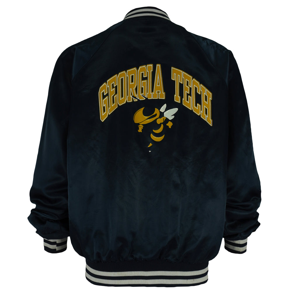 NCAA (Bridgeport) - Georgia Tech Spell-Out Satin Jacket 1990s Large Vintage Retro 