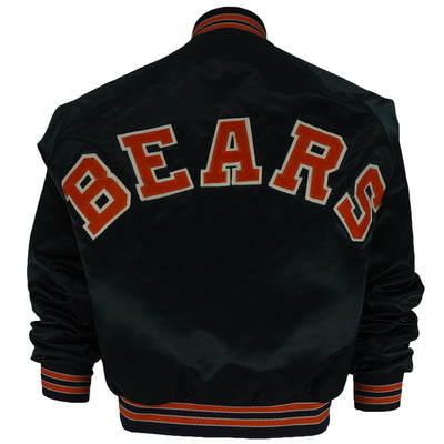 NFL (Chalk Line) - Black Chicago Bears Satin Jacket 1990s Medium