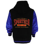 Asics - Black & Purple Big Spell-Out Hooded Warm Jacket 1990s Large vintage Retro