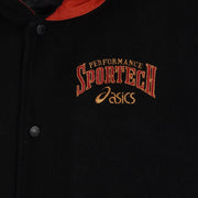 Asics - Black & Purple Big Spell-Out Hooded Warm Jacket 1990s Large vintage Retro