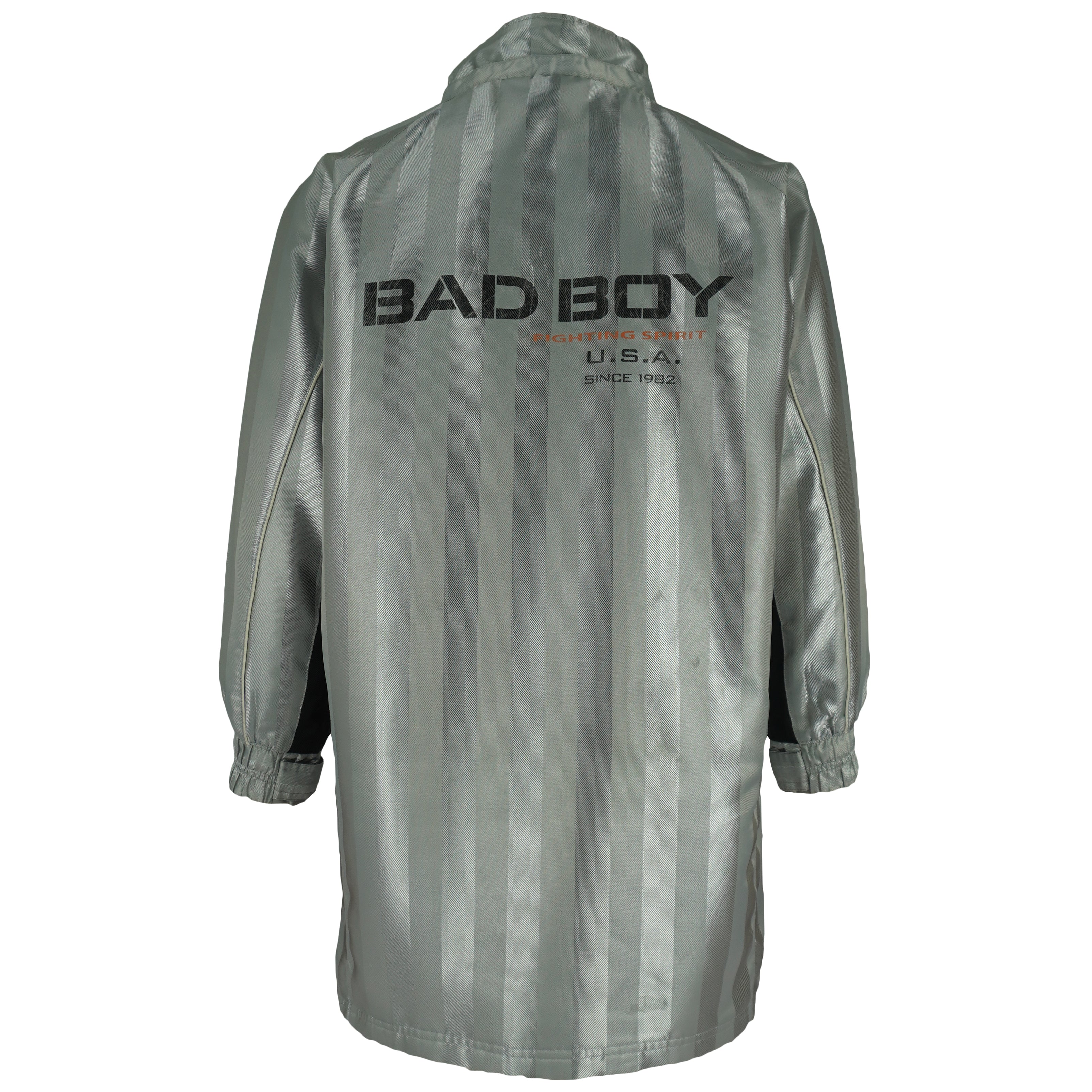Vintage - Silver Bad Boy U.S.A. Long Jacket 1990s Medium Vintage Retro
