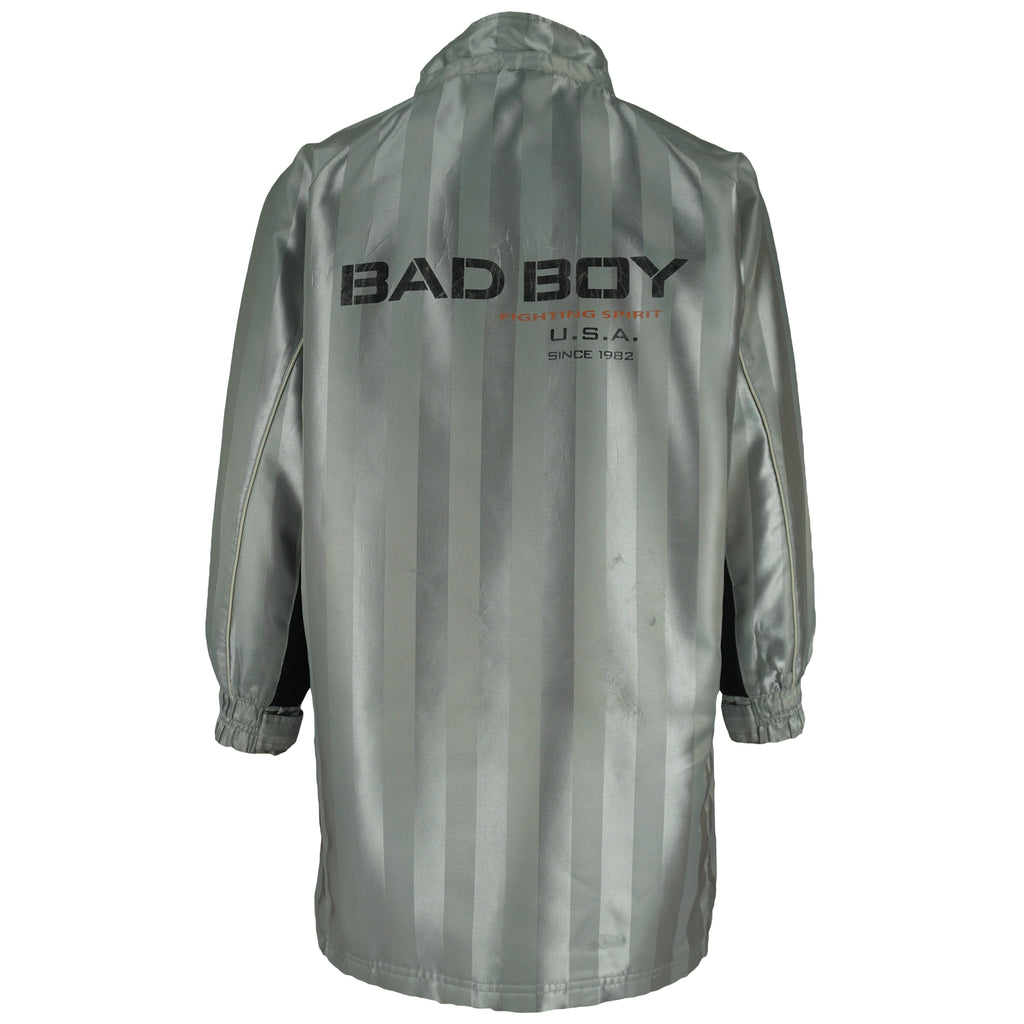 Vintage - Silver Bad Boy U.S.A. Long Jacket 1990s Medium Vintage Retro