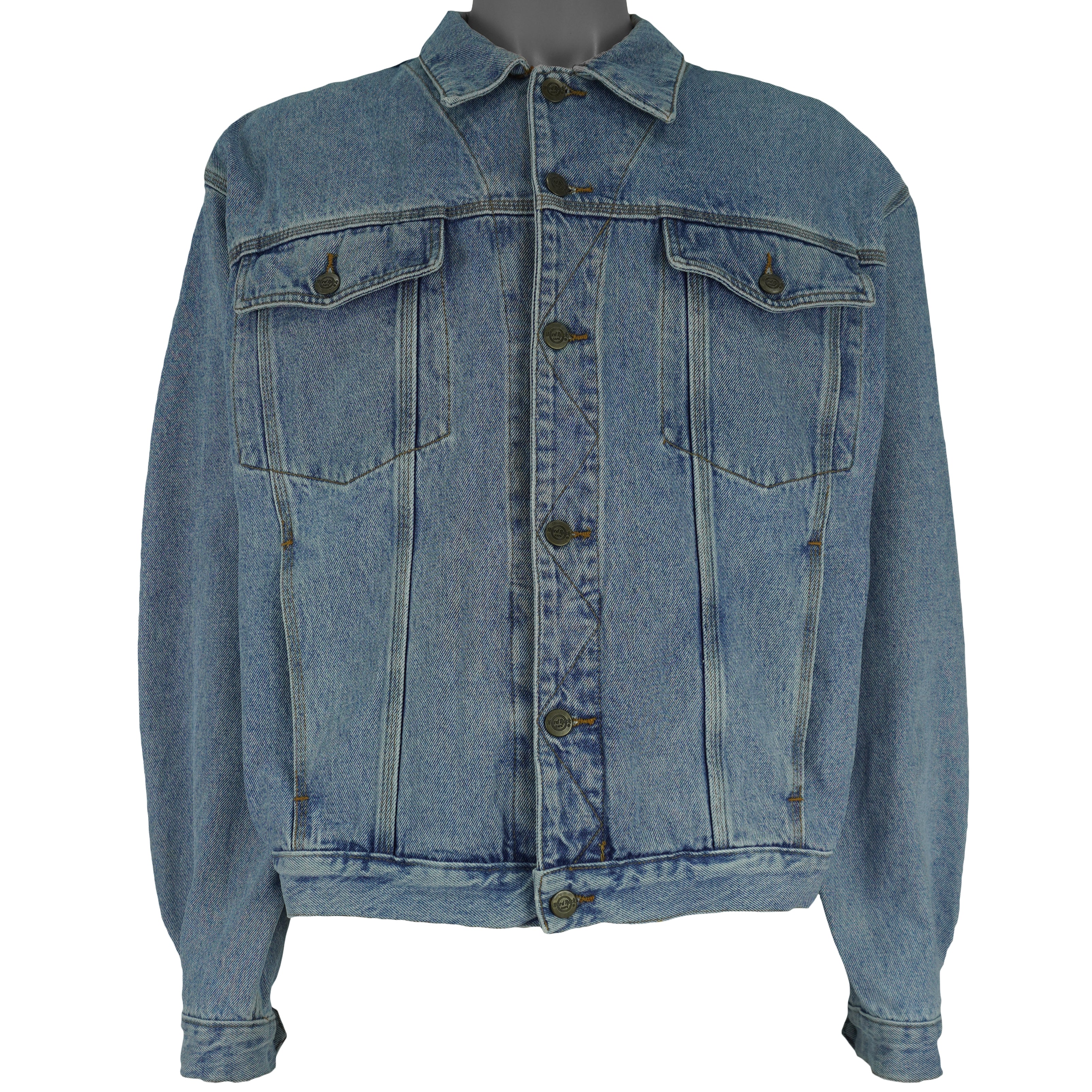 Vintage - Hard Rock Cafe London Embroidered Denim Jacket 1990s X-Large Vintage Retro